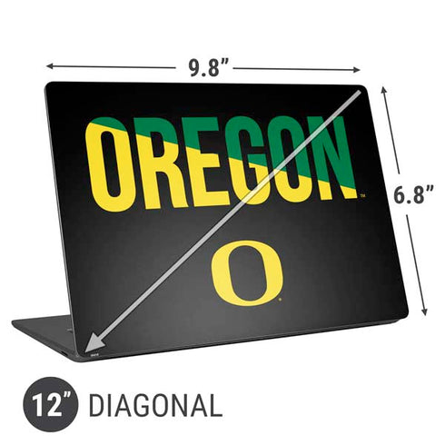 University of Oregon Split on Black Universal Laptop 12in (9.8 x 6.8in) Skin