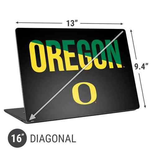 University of Oregon Split on Black Universal Laptop 16in (13 x 9.4in) Skin