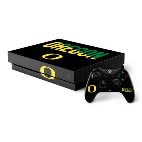 University of Oregon Split on Black Xbox One X Bundle Skin
