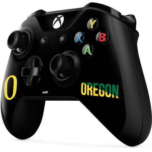 University of Oregon Split on Black Xbox One X Controller Skin