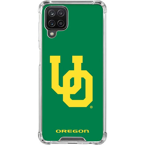 University of Oregon UO on Green Galaxy A12 Clear Case
