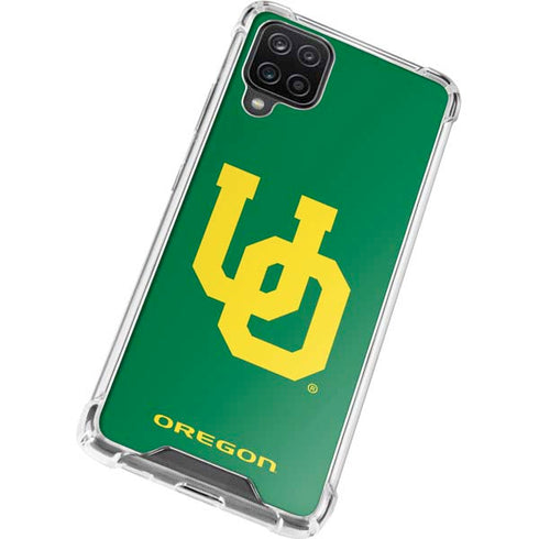 University of Oregon UO on Green Galaxy A12 Clear Case