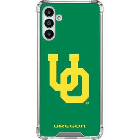 University of Oregon UO on Green Galaxy A13 5G Clear Case