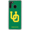 University of Oregon UO on Green Galaxy A21 Clear Case