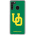 University of Oregon UO on Green Galaxy A21 Clear Case