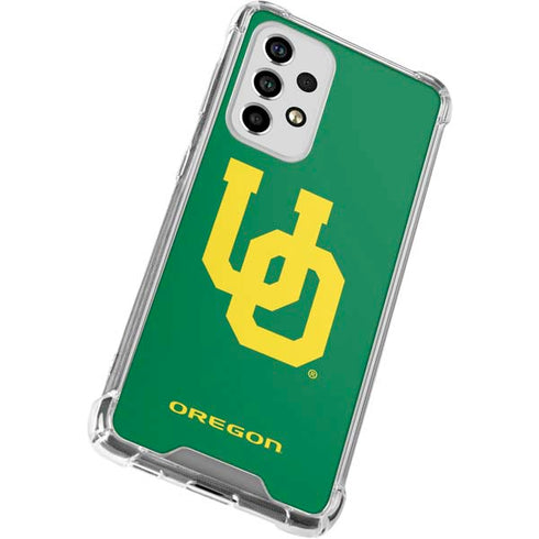University of Oregon UO on Green Galaxy A53 5G Clear Case