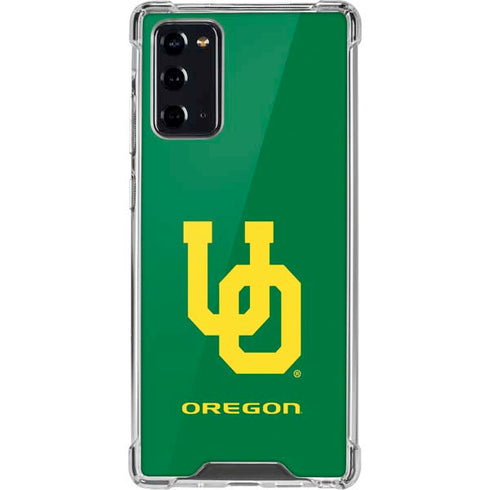 University of Oregon UO on Green Galaxy Note20 5G Clear Case