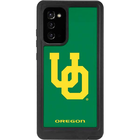 University of Oregon UO on Green Galaxy Note20 5G Waterproof Case