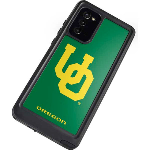 University of Oregon UO on Green Galaxy Note20 5G Waterproof Case