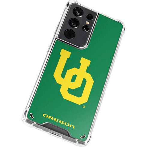 University of Oregon UO on Green Galaxy S21 Ultra 5G Clear Case