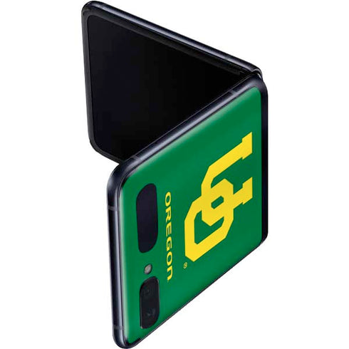 University of Oregon UO on Green Galaxy Z Flip Skin