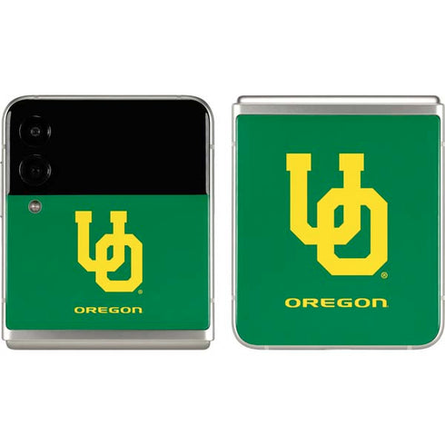 University of Oregon UO on Green Galaxy Z Flip3 5G Skin