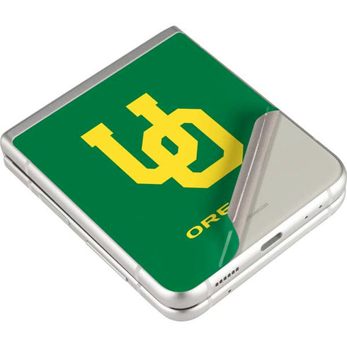 University of Oregon UO on Green Galaxy Z Flip4 5G Skin