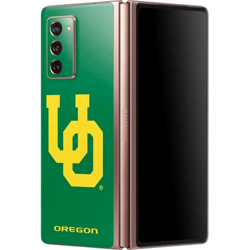 University of Oregon UO on Green Galaxy Z Fold2 5G Skin