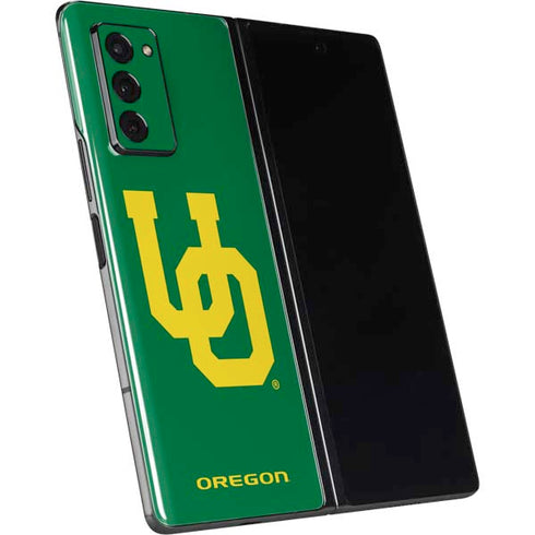 University of Oregon UO on Green Galaxy Z Fold2 5G Skin