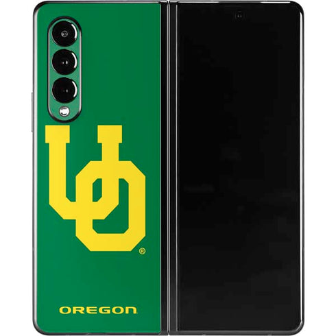 University of Oregon UO on Green Galaxy Z Fold3 5G Skin