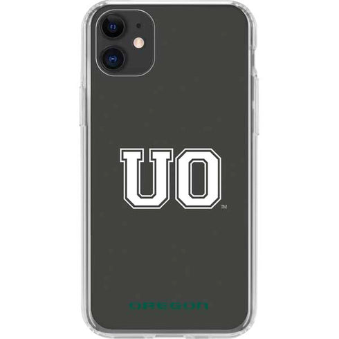 University of Oregon UO on Green iPhone 11 Clear Case