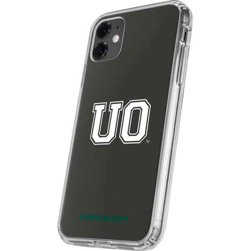University of Oregon UO on Green iPhone 11 Clear Case