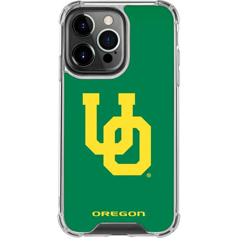 University of Oregon UO on Green iPhone 13 Pro Clear Case