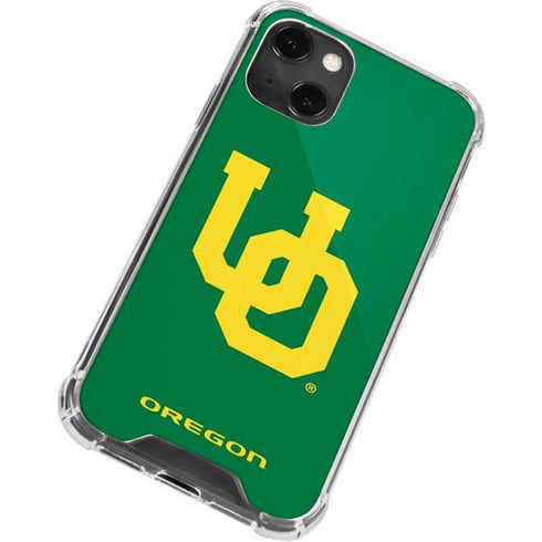 University of Oregon UO on Green iPhone 14 Plus Clear Case