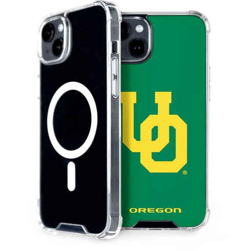 University of Oregon UO on Green iPhone 15 Plus MagSafe Case
