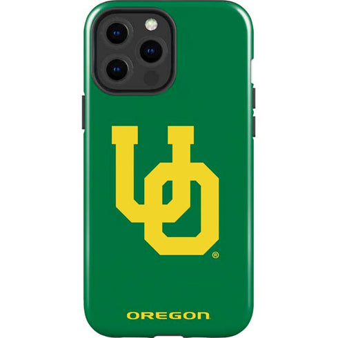University of Oregon UO on Green iPhone 15 Pro Max Impact Case