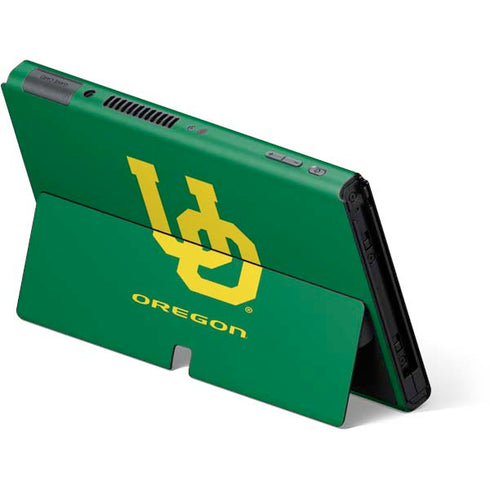 University of Oregon UO on Green Nintendo Switch OLED (2021) Skin