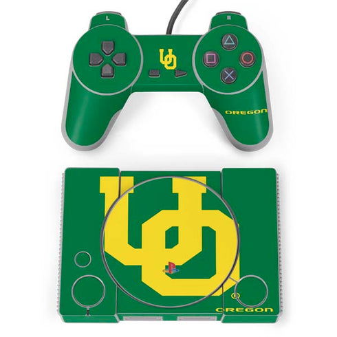 University of Oregon UO on Green PlayStation Classic Bundle Skin