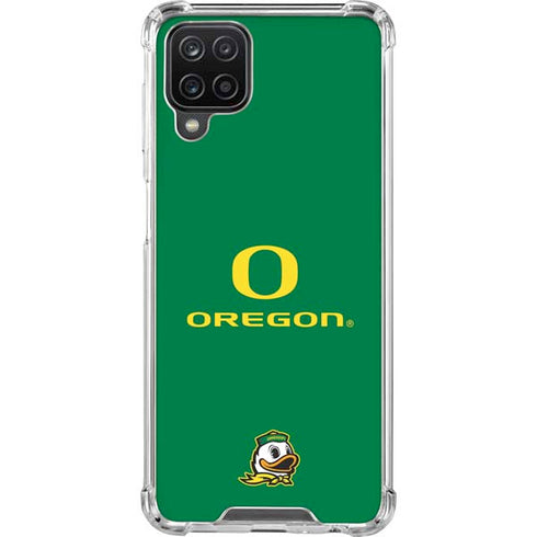 University of Oregon Yellow O with Text Galaxy A12 Clear Case
