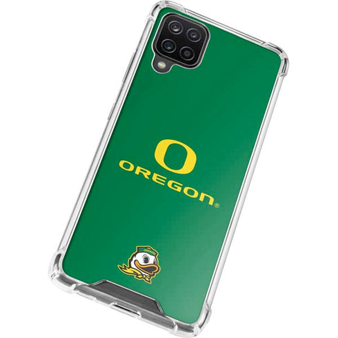 University of Oregon Yellow O with Text Galaxy A12 Clear Case