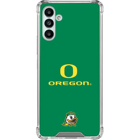 University of Oregon Yellow O with Text Galaxy A13 5G Clear Case