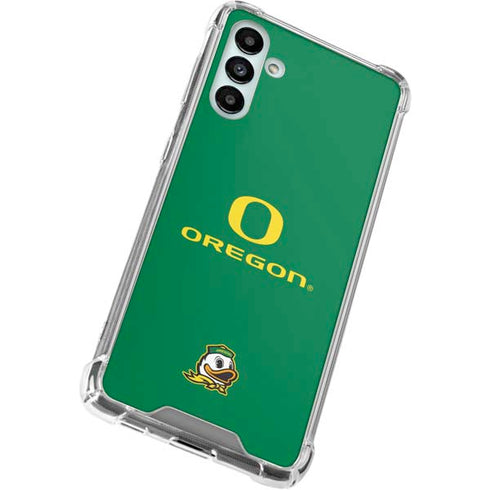 University of Oregon Yellow O with Text Galaxy A13 5G Clear Case