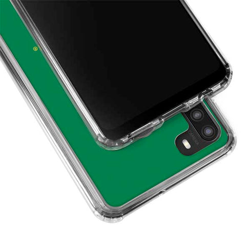 University of Oregon Yellow O with Text Galaxy A21 Clear Case