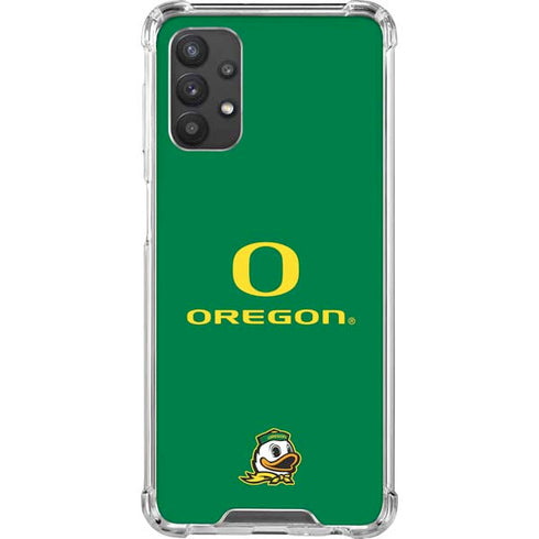 University of Oregon Yellow O with Text Galaxy A32 5G Clear Case