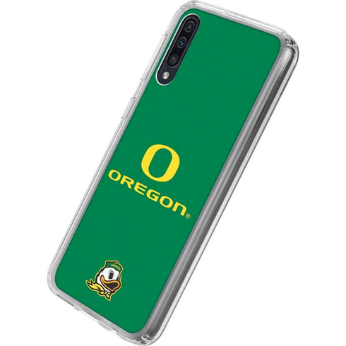 University of Oregon Yellow O with Text Galaxy A50 Clear Case