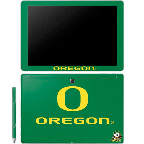 University of Oregon Yellow O with Text Galaxy Book 12in Skin