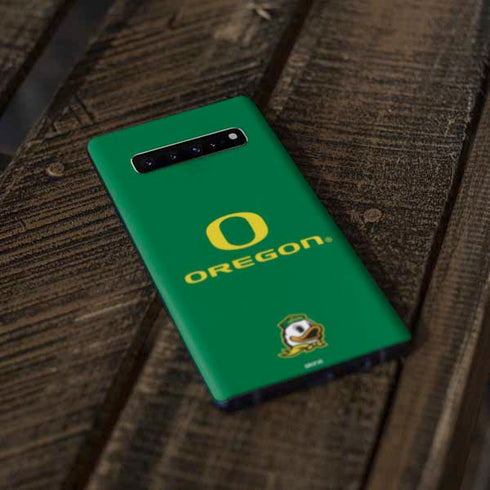 University of Oregon Yellow O with Text Galaxy S10 Plus Skin