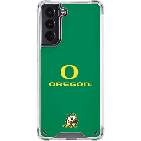 University of Oregon Yellow O with Text Galaxy S21 5G Clear Case