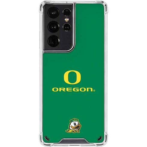 University of Oregon Yellow O with Text Galaxy S21 Ultra 5G Clear Case