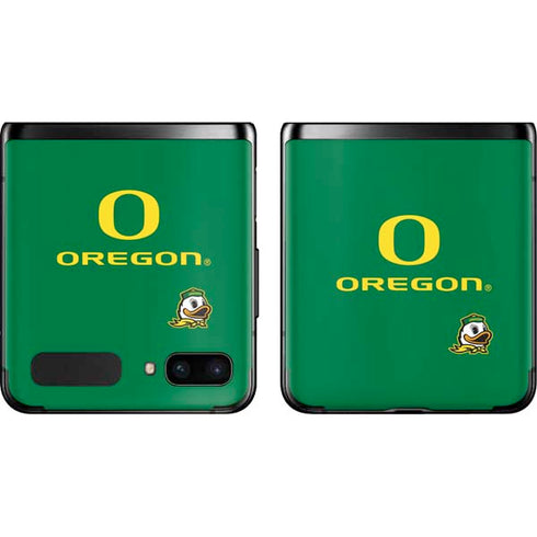 University of Oregon Yellow O with Text Galaxy Z Flip Skin