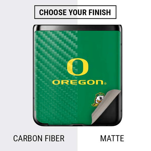 University of Oregon Yellow O with Text Galaxy Z Flip Skin