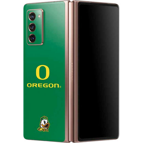 University of Oregon Yellow O with Text Galaxy Z Fold2 5G Skin