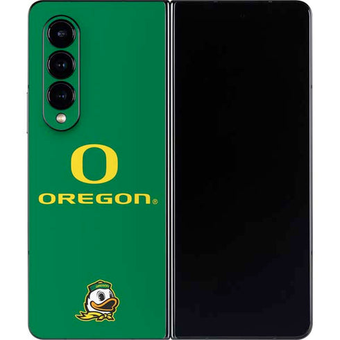 University of Oregon Yellow O with Text Galaxy Z Fold4 5G Skin