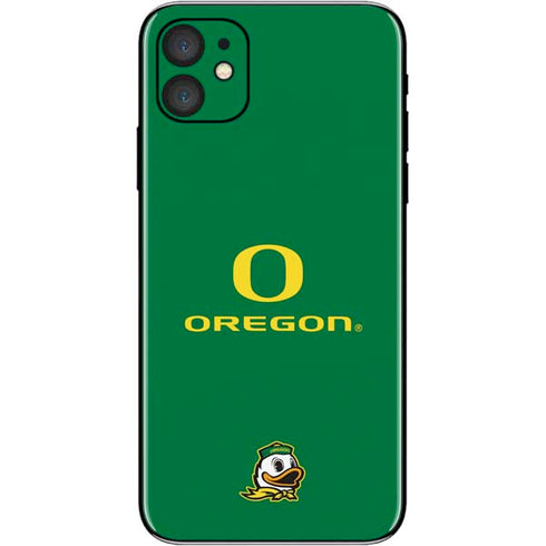 University of Oregon Yellow O with Text iPhone 11 Skin