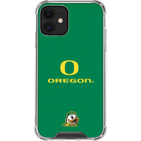University of Oregon Yellow O with Text iPhone 12 Clear Case
