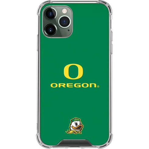 University of Oregon Yellow O with Text iPhone 12 Pro Clear Case