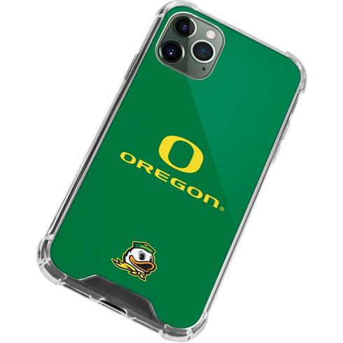 University of Oregon Yellow O with Text iPhone 12 Pro Clear Case