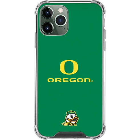 University of Oregon Yellow O with Text iPhone 12 Pro Max Clear Case