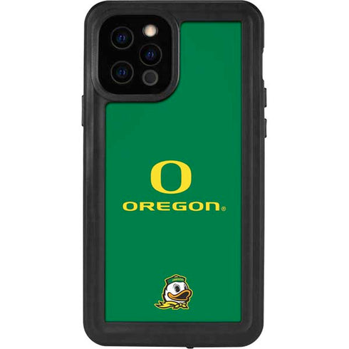 University of Oregon Yellow O with Text iPhone 12 Pro Waterproof Case