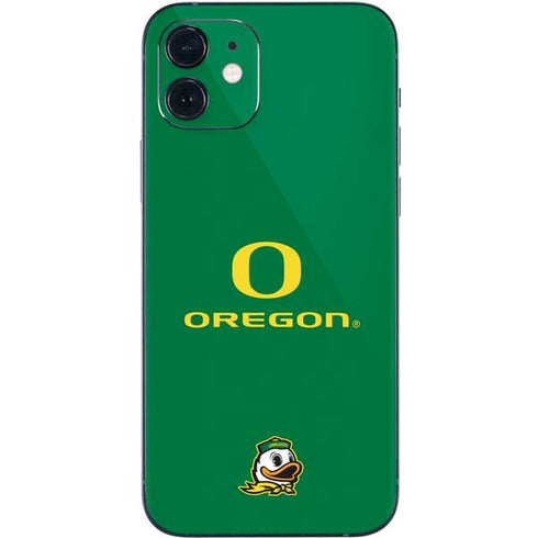 University of Oregon Yellow O with Text iPhone 12 Skin